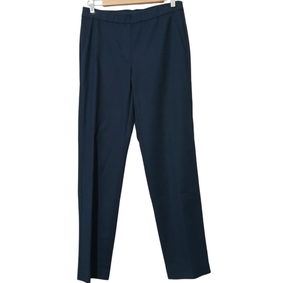 J JILL Pull On Pants Deep Blue Straight Elastic Waist 29" Inseam Work Casual - Picture 2 of 6